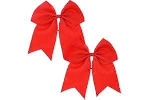 YOLEV 2 Stück Schleife Haargummi Rot Große Schleife Haarseil Cheerleader Schleife Haarschmuck Kopfbedeckung für Damen Mädchen Weihnachtsfeier