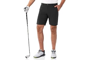 33,000ft Men's Golf Shorts 9" Dry Fit Stretch Golf Short UPF 50+ Lightweight Flat Front 4-Way Stretch Bermuda Shorts Breathab