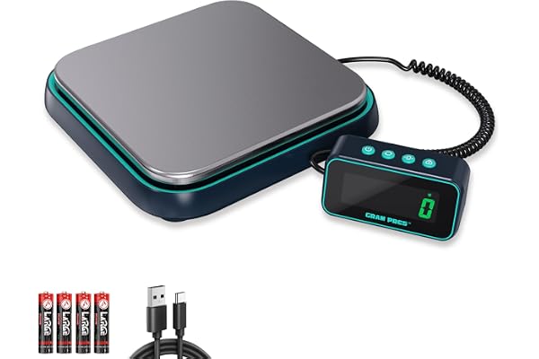 GRAM PRES Balance d'expédition numérique pour colis 86 lbs/0,1 oz - Balance postale de haute précision avec hold/tara/affichage LCD séparé, pèse-lettres en acier inoxydable