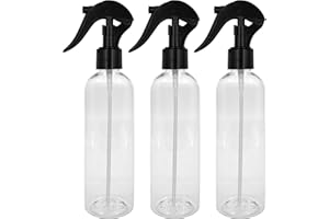 BIOHY Botella pulverizadora (transparente) 250 ml (juego de 3) | Pulverizador de bomba resistente a los productos químicos para productos de limpieza, aceite y más |Botellas por hobby (Sprühflasche)