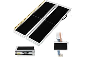 VELPAX Rampes pour Fauteuils Roulants 183x72CM, Aluminium Rampe Acces Handicapé,Rampes de Seuil Rampe d'Accès Antidérapante Pliable avec Bordures de Sécurité Max. 362KG