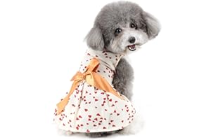 Zunea Small Dog Girl Ribbon Dress Elegant Party Wedding Costume Birthday Princess Dress with Bowknot Summer Sweet Skirt Puppy Clothes Pet Outfits Apparel for Doggie Chihuahua Toy Poodle S