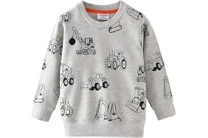Little Hand Kinder Sweatshirt Pullover Jungen Langarm Tops Auto Bagger Dinosaurier Winter Warm Oberteile Alter 2-7 Jahre Gr.92-122