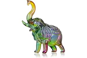 H&D HYALINE & DORA Kristall Elefanten Figuren Sammlerstücke, Mundgeblasen Glaskunst Tier Ornament