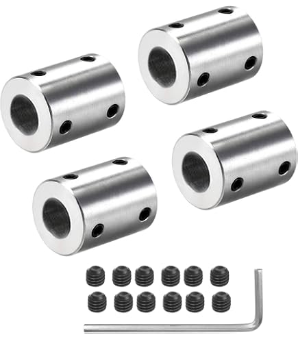 2x Starre Kupplung 5mm Auf 5mm – L20xD12, Alu Rot, Mit M4-Schrauben – Für Schrittmotoren & 3D-Drucker