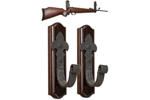 Teslyar Espositori per Montaggio a Parete per Montaggio a Parete Rack per Armi Orizzontali e Ganci per Fucili Conservare Qualsiasi Fucile Fucile a Pompa Legno Duro Gancio in Metallo (Wenge)