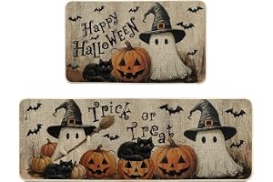 Artoid mode spöke katt halloween 43 x 73 och 43 x 118 cm, set om 2 köksmatta