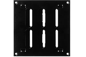 STEINBERG14 150x150mm / 6x6 inch Adjustable Sliding Hit and Miss Ventilation Grille - Black Metal Air Vent Cover