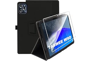 zZjoOoj Hülle Compatible with TABWEE W90/ T90 11 Zoll Tablet Schutzhülle, Tablet Protection Bundle with 1 Stück 9H Härte Anti-Kratzen Folie, Vertical Stand Function,Schwarz
