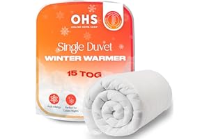 Brentfords 15 Tog Single Duvet, Winter Warm Single Quilt 15 Tog for Cold Nights Anti Allergy Soft Comfort Bedding Hotel Quality Breathable Heavy Duvets Non Allergenic Fibres, White