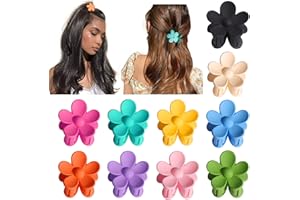 WOOXDYUK 10 sztuk małych spinek do włosów w kwiaty, dla kobiet, dziewcząt i dzieci – antypoślizgowe ozdoby do włosów cienkich/średnio grubych (10 kolorów)