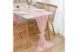 CHUQING Runner tavola,Runner da Tavolo in Chiffon,Table Runner,Runner per Il Tavolo Lavabile per Casa Cucina Matrimonio Feste Decorazioni,300 x 70 cm,Rosa