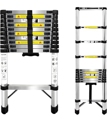 Aufun Telescopische ladder, uittrekbare ladder, aluminium