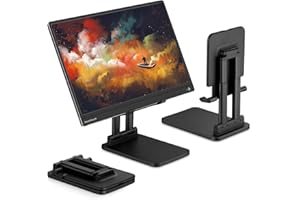 Pepper Jobs SSS-T6 (Solid Sturdy Stand) Foldable Extendable & Adjustable Stand for tablet/portable monitor/laptop. Dual-Pole Support. Ideal to hold 12 to 17 inch larger size devices (Black)