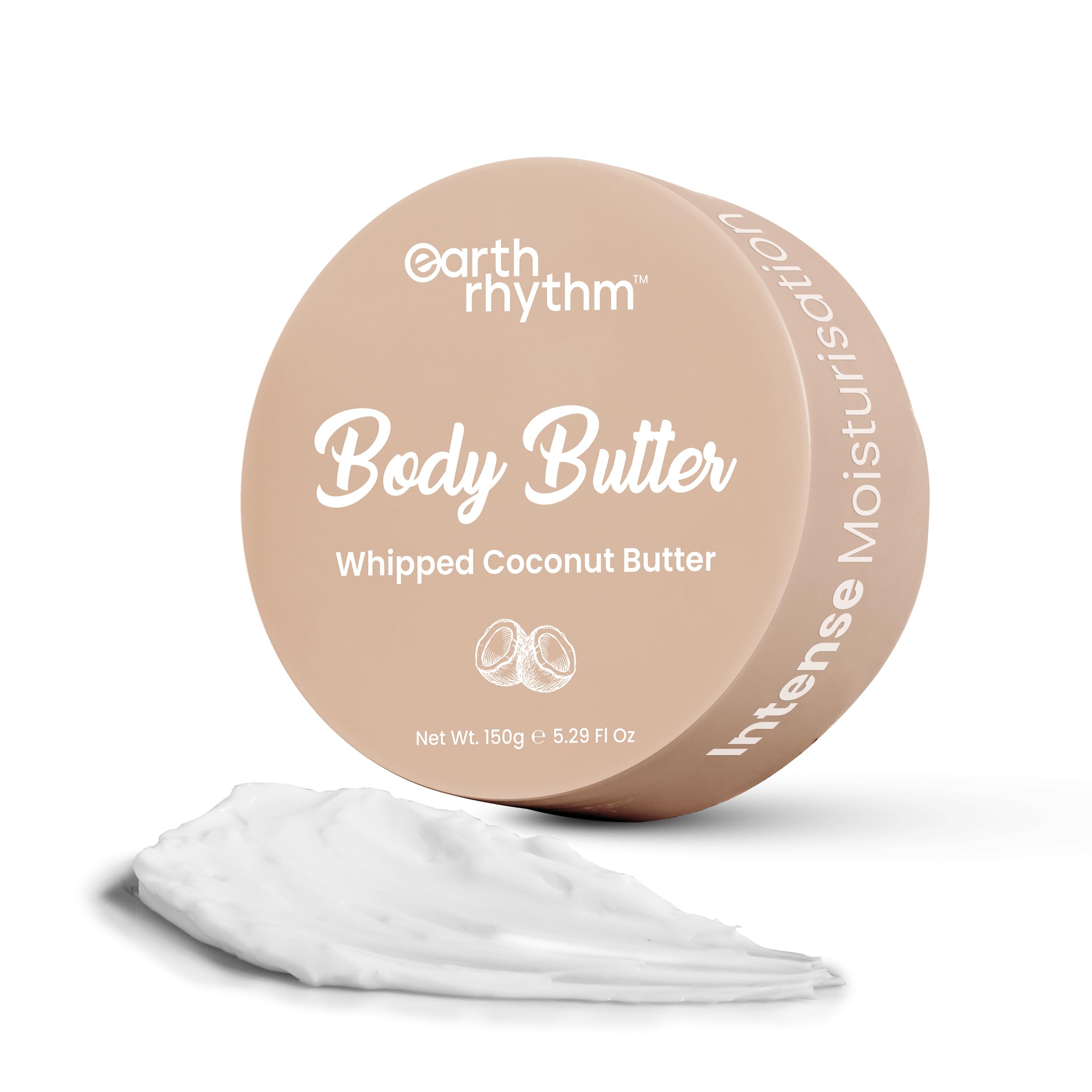 Earth Rhythm Coconut Body Butter for Intense Moisturization, Fights Skin Dehydration, Keep Skin Plump & Nourished, Men & Wome