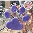 Large Clear Cat Paw Squishy Toy, Cat Paw Giant Squishys Toy, Handmade Squishy Big Cat Paw Squeeze Toys, Transparent Cat Paw Squeeze Toys for Stress Relief, for Desk Accessory (Purple)