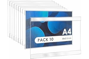 GOYAPRINT Porte Document Mural A4 Adhesif Porte Menu Restaurant Panneau Affichage Exterieur Support Mural Affiche, Document pour Bureau, Magasin, Restaurant (horizontal)