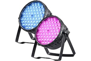 BETOPPER Foco PAR LED DMX 162W (54x3W) RGB,Control por Sonido/DMX512,Efectos Flash/Estroboscópicos,Para Discotecas, Bodas, LPC015-2 Pack