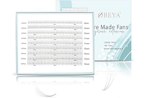 OBEYALASH Pestañas 3D Volumen Ruso 9 Lineas 9-14mm D Curl Extensiones de Pestañas 0,07mm 3D Pestañas Volumen Ruso Pre Made Fans Eyelash Extensions Pre Fanned Lashes (3D 0.07 D mix)