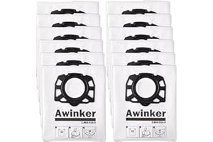 AWINKER 15 Stück KFI 357 Staubsaugerbeutel für Kärcher WD2 WD3 KWD1 KWD2 KWD3 WD3.200 - WD3.800 M/SE4001/SE4002 2.863-314.0 Vliesfilterbeutel KFI 357