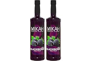 Mikah - Premium Flavors - Blackberry (Mora) x2 | Sciroppo Per Drink e Dessert | Uso Professionale | 2 Bottiglie da 1 Litro (2x1000ml)