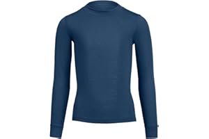 menique 100% Merinowolle Kinder Thermo Langarmshirt, Funktionsunterwäsche, Atmungsaktiv, Outdoor Shirt für Jungen & Mädchen, Wandern, Reisen, Radfahren, Sport, Unterhemd