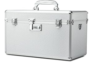 HEWEI WORKS Aufbewahrungsbox mit Zahlenschloss, abschließbare Medikamentenbox, leere Erste-Hilfe-Box, Sicherheitsbox, vielseitige abschließbare Box für Zuhause und im Freien (Silver, X-Large)