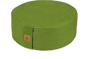 FelizMax Zafu Buckwheat Meditation Cushion,D=33cm/41cm H=14cm,Round Zabuton Meditation Pillow,Yoga Bolster Kneeling Pillow Premium Yoga Pillow for Sitting on Floor Zippered Cotton Cover
