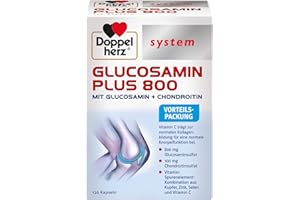 ‎DOPPELHERZ Doppelherz system GLUCOSAMIN 800 PLUS – Mit Vitamin C als Beitrag zur normalen Kollagenbildung für eine normale Knorpelfunktion – 120 Kapseln