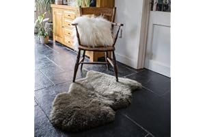 SHEEPSKIN WORLD Arthur Cameron - Genuine Double-Fleece Sheepskin Rug with a Natural Suede Backing - Non-Allergenic, Extra Thick & Dense Wool with a Soft, Fluffy Texture