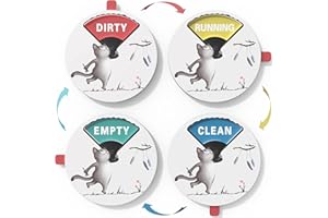DUVLIET Foodie-Katze Geschirrspüler Magnet Clean Dirty Zeichen, Clean Dirty Running Empty Schild für Geschirrspüler, Spülmaschinenmagnet Sauber Schmutzig Zeichen Clean Dirty Sign mit doppelseitigem Kleber