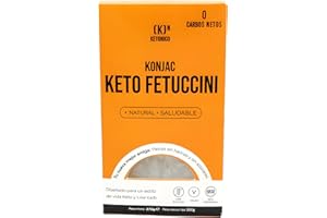 KETONICO Konjac Keto Sin Gluten, Sin Lactosa, Sin Soja, Sin OMG, Certificado Keto 1.2g Carbohidratos por Plato, Fetuccini