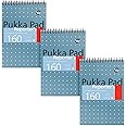 Pukka Pad, Reporter’s Pad 3 Pack for Home, School, and Office – 14 x 20.5cm – Wirebound, Head-Bound Notebook with 160 Pages of 80GSM Paper – Microperforated for Easy Removal – Blue