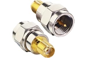 Boobrie SMA auf F Verbinder 2 Stücke SMA Buchse zu F Stecker Koaxialstecker F Typ Adapter für TV Antenne Funkantennengeräte HF-Koaxialkabel WiFi-Funkgeräte Externe Antenne
