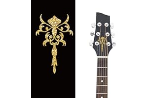 PLIGREAT 2 Pcs Tête De Guitare Autocollants Guitare Garde Conseil Autocollants DIY Guitare Decor Cadeaux Amovible Fleur Totem Autocollants pour Guitare Acoustique Basse Instrument Boutique Fournitures