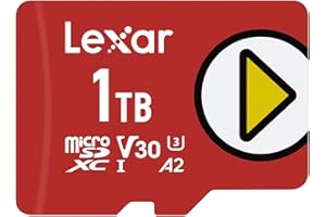 Lexar PLAY Carte Micro SD 1 To, Carte microSDXC UHS-I, Jusqu'à 160 Mo/s en Lecture Carte microSD, U3/V30/A2/C10 Carte TF Compatible avec Nintendo Jeux Switch/Smartphone/Tablette (LMSPLAY001T-BNNAG)
