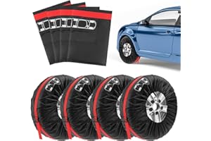 KUOFANY 4 Stück Reifentaschen Set 18-22 Zoll, Reifenabdeckung Reifenschutzhülle mit Tragegriff, Waterproof Reifenbezug, Reifenaufbewahrung für Sauberer Transport und Lagerung (Durchmesser 80 cm)