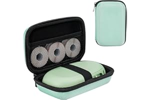 SUPVAN Storage Case E10/E16 Label Maker, Waterproof and Shockproof, Oxford Hard Carrying Case for Organization Protection of Mini Bluetooth Label Printer, Green (Case Only)