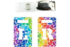 ROLSELEY Marqueurs à rayons X avec sangle de cabine Radiographie Marqueurs de Tablette Radiopaque L et R pour Radiographe avec Rainbow Drop Motif Clip Multicolore avec boutons-pression en métal