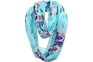 FAIRYGATE Infinity Scarves Retro Soft Wave Snood Loop Scarf Gifts for Women Girls