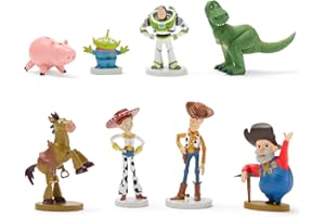 Disney Store Official Toy Story (Pixar) Figure Set, 8 Toys Including Buzz Lightyear, Woody, Jessie, Bullseye, Rex, Hamm, Alien, & Stinky Pete, Suitable for Age 3+