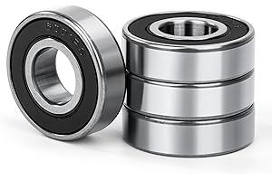 JESUSTREE 4 Stück 6001-2RS Kugellager 12x28x8mm Doppelt Geschützte Rillenkugellager Chromstahl und Vorgeschmiert, 6001RS Kugellager mit Doppeldichtung, für DIY, Drehbänke, Motoren, 3D-Drucker