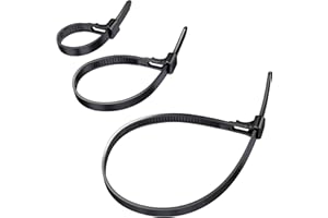 KabelDirekt – promocyjny zestaw opasek kablowych wielokrotnego użytku (100, 150, 200 mm×7,4 mm) (otwierane opaski kablowe, 3×40 szt., elastyczny nylon; czarny) – TOP Series