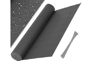 KESSER® Estera de Privacidad PVC Valla Protectora Balcón | Resistente a la Intemperie | 80 x 300 cm | Lamas reforzadas | Revestimiento del balcón Incluye Abrazaderas y Cubierta Antracita