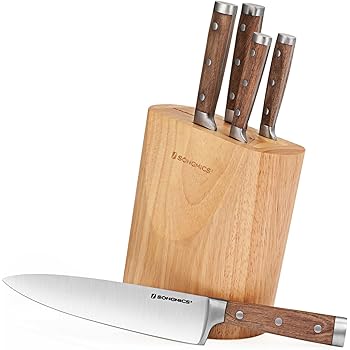 SONGMICS 6-teilges Messerblock-Set, rostfreies Messerset aus Edelstahl