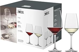 SCHOTT ZWIESEL Set de verres Tulip (set de 8), 4 verres à vin blanc et 4 verres à vin rouge dans chaque set,verres en cristal Tritan résistant au lave-vaisselle, fabriqué en Allemagne (art. n° 124094)