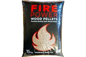 FIREPOWER WOOD PELLETS Firepower 15kg Premium Wood Pellets for Pizza Oven, Smoker, BBQ & Grill - High Heat Cooking Fuel - Easy-Light, Low Moisture, Softwood Pellets for Ninja Woodfire, Ooni, Traeger & Pellet Stove