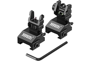 Feyachi S37 Flip up Visée Viseur à Fer Airsoft Viseur Compatible avec Picatinny 20mm/22mm