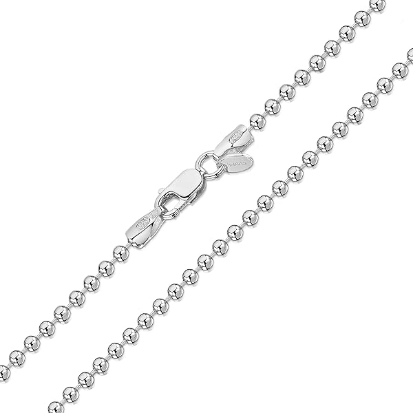 Collana corta Agata Botswana e Argento 925, sfere 4 mm - Collane corte