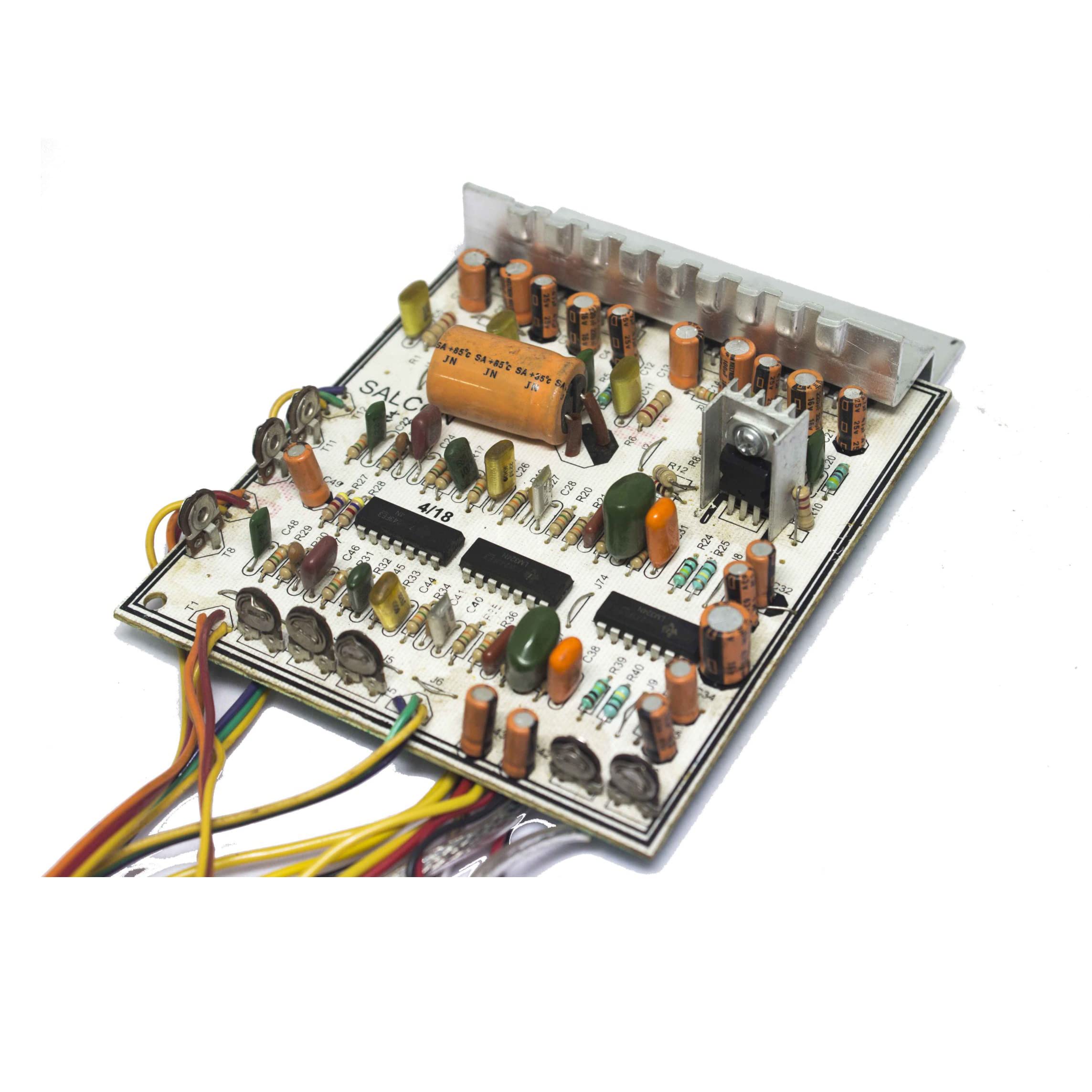 Salcon 4440 Double IC TKR Keltron Sanyo Amplifier Board, 12V Power Supply, 5V DC Output, Volume Bass Treble